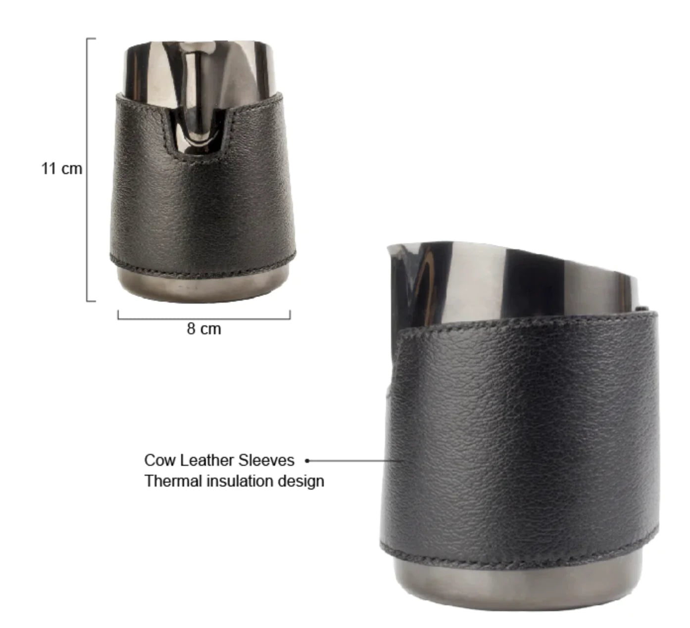 WPM 15 oz Milk Pitcher - multiple colours, sharp or round spout